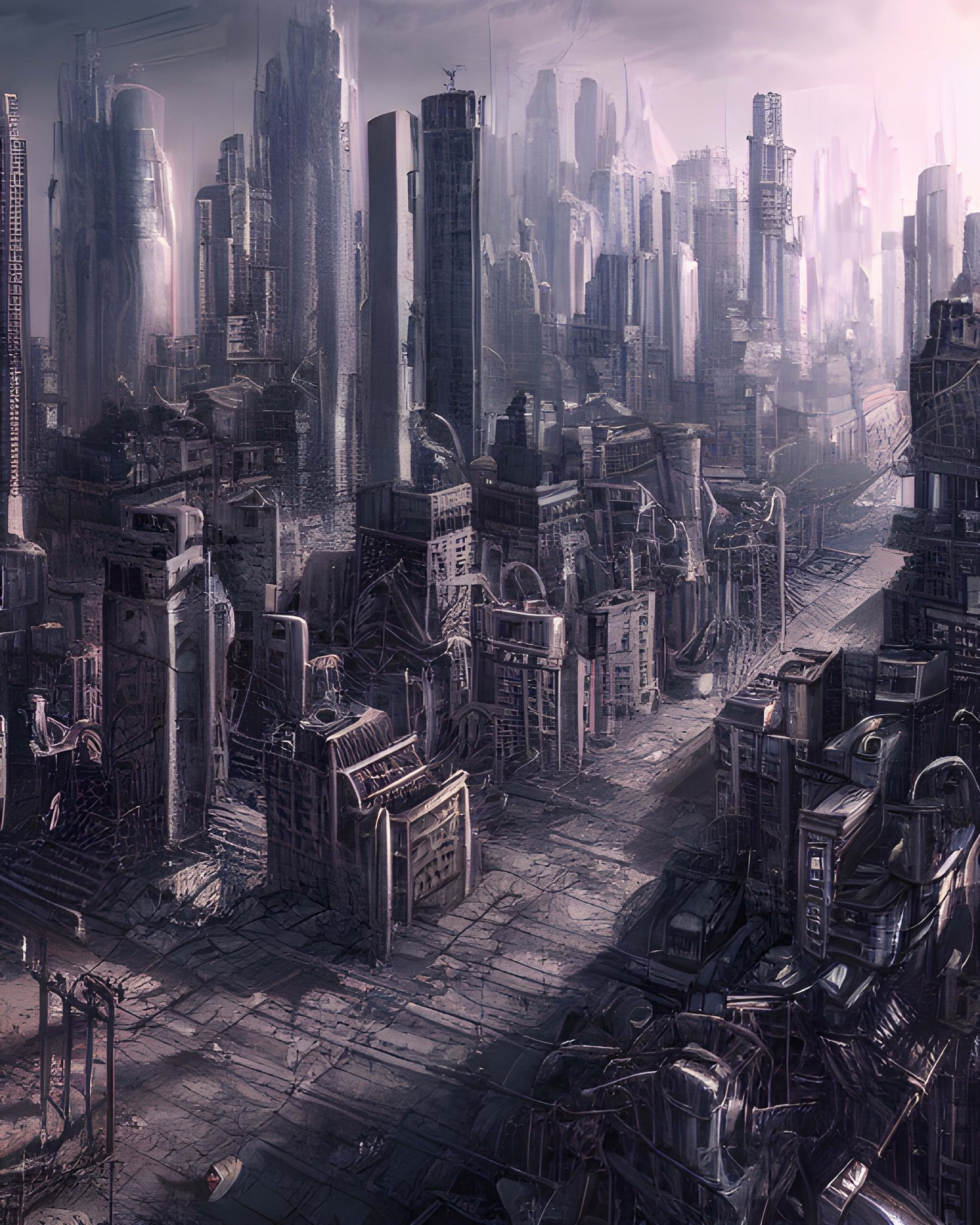 Dystopian cityscape